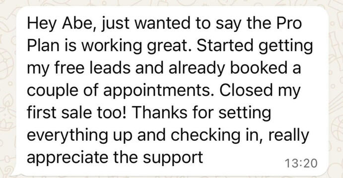Pro Plan working great, closed first sale